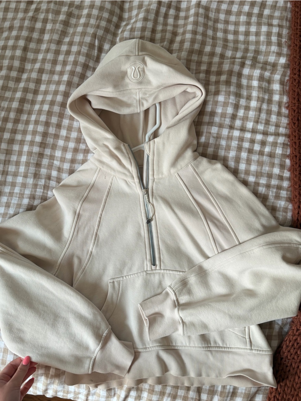 lululemon athletica Scuba Half-Zip Hoodie in Cream/Light Ivory